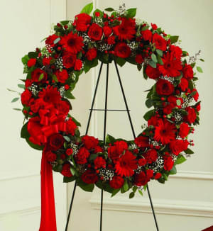 All Red Wreath-FNFSW-16 Flower Bouquet