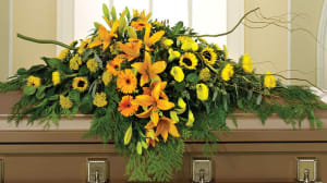 All Yellow Casket Spray-FNAY-02 Flower Bouquet