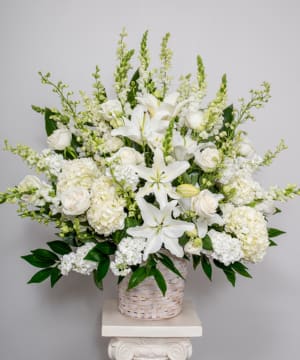 ALL WHITE BASKET -ALWB-03 Flower Bouquet