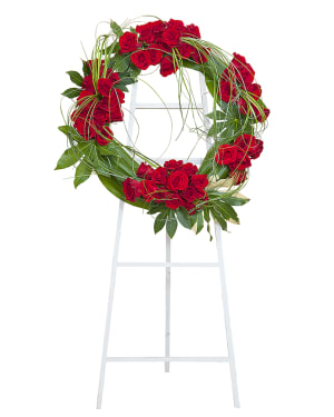 Simply Red Rose Wreath-SRRW002 Flower Bouquet