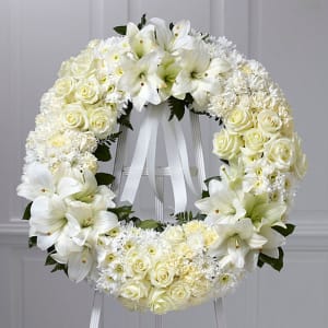 Deluxe All White Wreath-FNFSW-02 Flower Bouquet