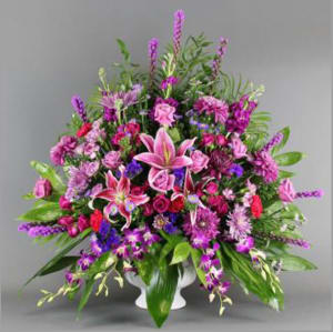 Colorful Sympathy Basket-FNFSB-04 Flower Bouquet