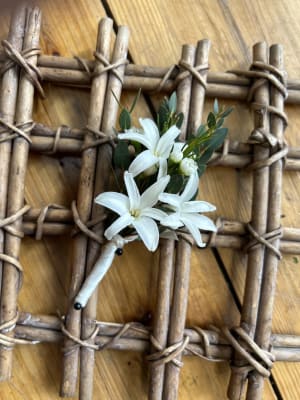 White Hyacinth Boutonierre Flower Bouquet