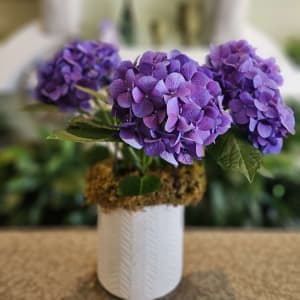 Hydrangea in Ceramic Flower Bouquet