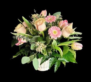 Rose Gerber Blush Design Flower Bouquet