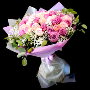 PINK & LAVENDER ROSE BOUQUET Flower Bouquet