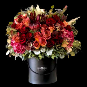 EXOTIC REDS IN ANY COLOR BOX Flower Bouquet