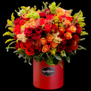 ALL THE REDS IN ANY BOX Flower Bouquet