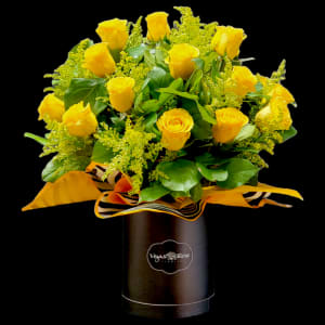 YELLOW ROSES IN ANY TISSUE BOX Flower Bouquet