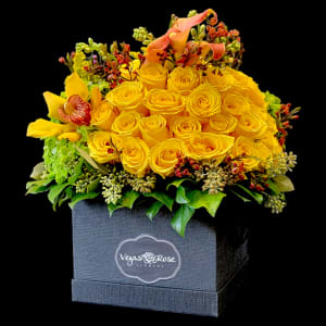 YELLOW SUNSHINE IN ANY SQUARE BOX Flower Bouquet