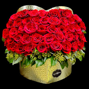 RED ROSES IN ANY HEART BOX Flower Bouquet