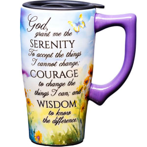 Serenity Prayer Travel Mug Flower Bouquet