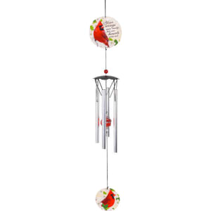 Cardinal Metal Wind Chime Flower Bouquet