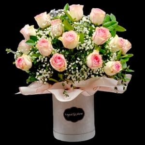 PINK ROSES IN ANY TISSUE BOX Flower Bouquet