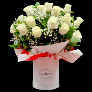 WHITE ROSES IN ANY TISSUE BOX Flower Bouquet