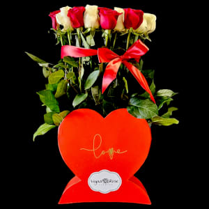 LOVE ME IN RED & WHITE Flower Bouquet