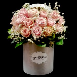 PINK ROSES WITH BABY SPREAD IN ANY BOX Flower Bouquet