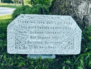 Those We Love Memorial Stone on Stand Flower Bouquet