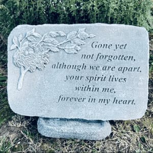 Not Forgotten Memorial Stone on Stand Flower Bouquet