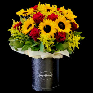 RED SUNSHINE IN ANY COLOR BOX Flower Bouquet