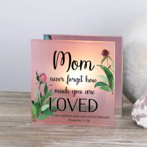 Mom, Never Forget Tea Light Flower Bouquet