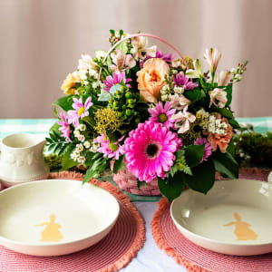 Blooming Spring Basket - Pretty in Pink Flower Bouquet