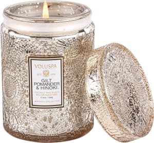 GILT POMANDER & HINOKI PETITE PEDESTAL 2.5OZ CANDLE Flower Bouquet