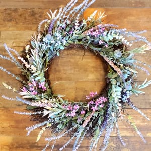 Spring Wreath with Lavender, Artifical Flower Bouquet