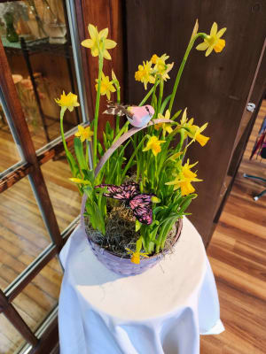 Basket of Mini Daffodils Flower Bouquet