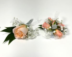 Spray Roses Corsage and Boutonniere SET Flower Bouquet