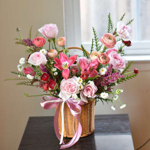 Spring Basket Flower Bouquet