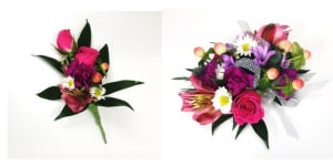 Mixed Flowers Corsage and Boutonniere Set Flower Bouquet