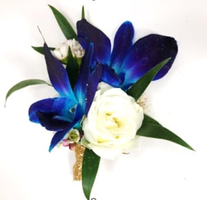 Orchids and Roses Boutonniere Flower Bouquet