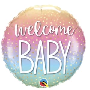 Welcome Baby Confetti Dots Balloon Flower Bouquet