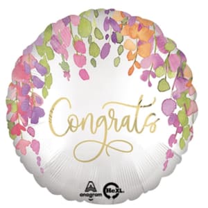 Congrats Romantic Floral Balloon Flower Bouquet