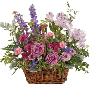 Lavender Meadow Basket Flower Bouquet