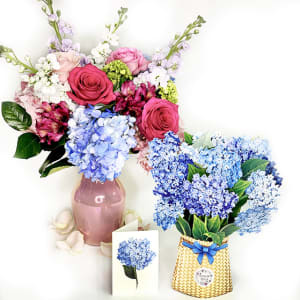 Pink & Blue beauty Flower Bouquet