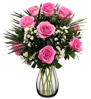 Long Stem Premium Pink Roses Flower Bouquet