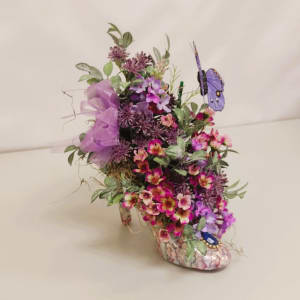 Victorian High Heel Silk Flower Bouquet