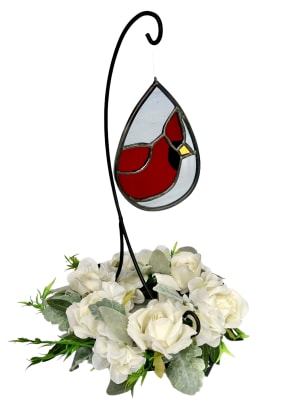Graceful Remembrance Stained Glass Suncatcher With Stand- Locally made Flower Bouquet