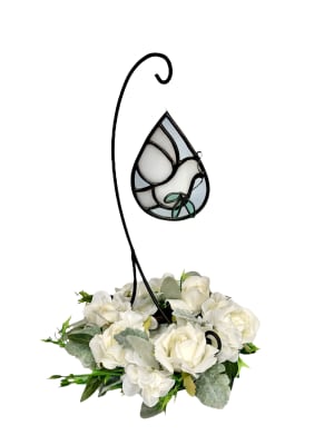 Tranquil Peace Dove Glass Suncatcher - Locally Made Flower Bouquet