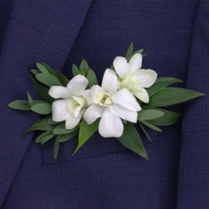 Orchid Trio Pocket Square Flower Bouquet