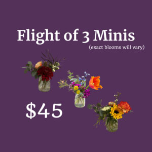 Flight of 3 Minis Flower Bouquet