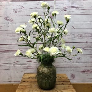 Contemporary White Silk (Artificial) Arrangement Flower Bouquet