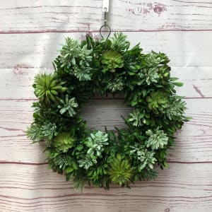 Succa for Succulents Silk (Artificial) Wreath Flower Bouquet