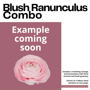 Blush Ranunculus Boutonniere + Corsage Flower Bouquet