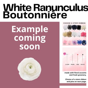 White Ranunculus Boutonniere Flower Bouquet