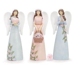 Floral Angel Figurine Flower Bouquet