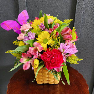 Butterfly Basket Flower Bouquet