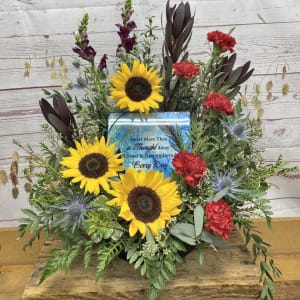 Cardinals Appear Memorial Slate Flower Bouquet